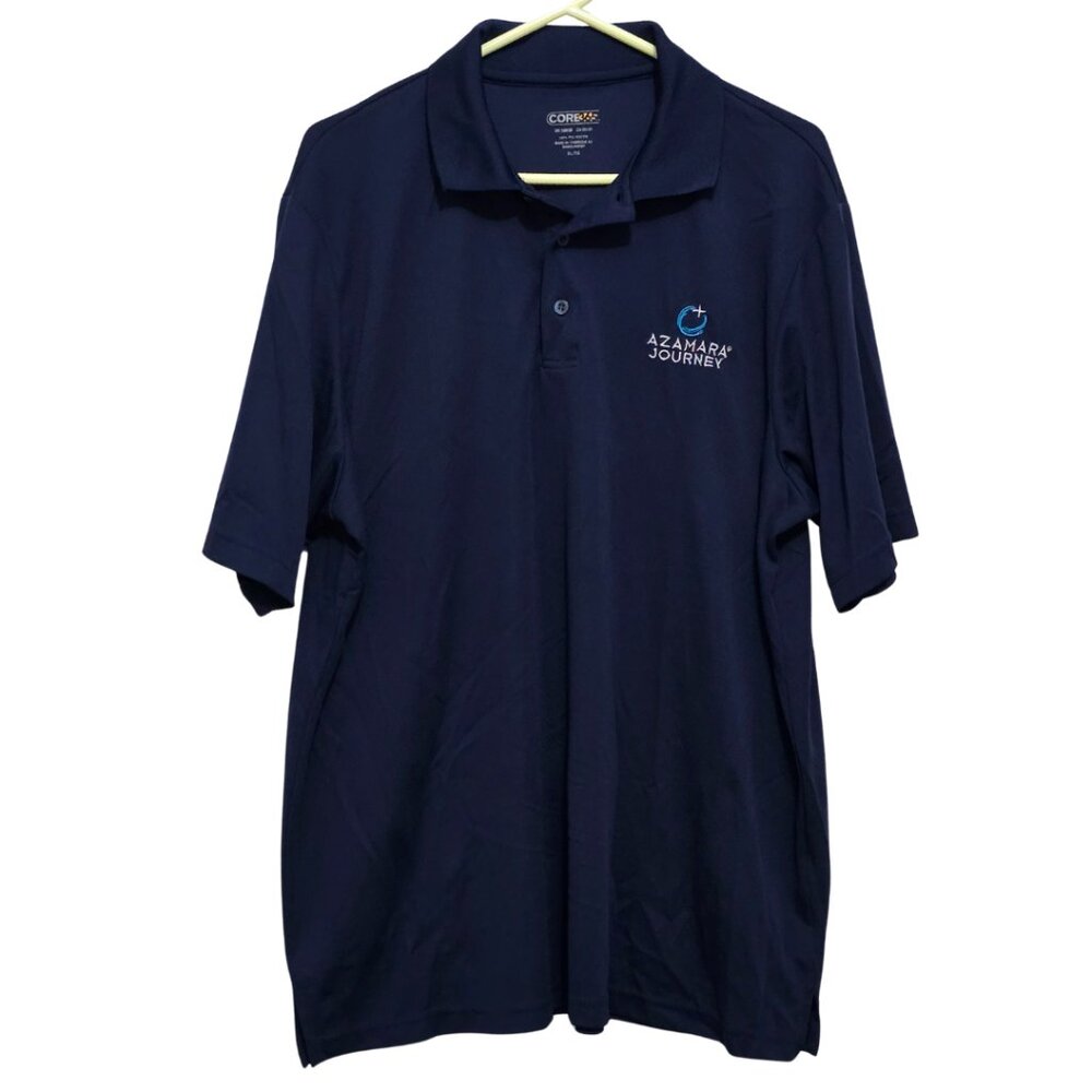 Core 365 Men's Navy Blue Short Sleeve Polo Logo Azamara Journey Size XL